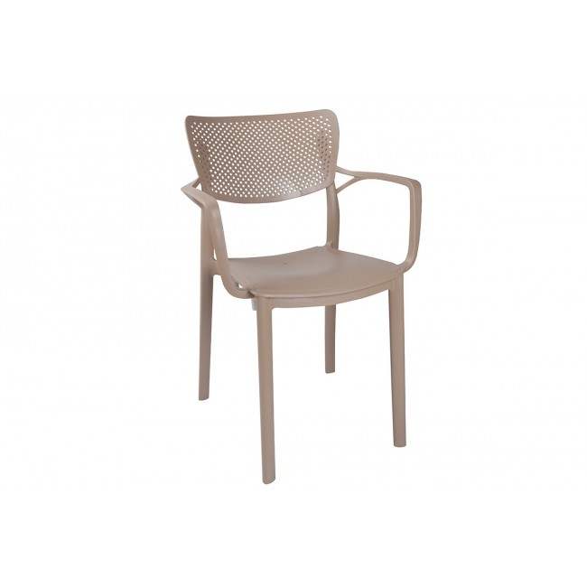 Πολυθρόνα εξωτερικού χώρου "FRONTLINE" από PP σε καπουτσίνο χρώμα 56x50x83