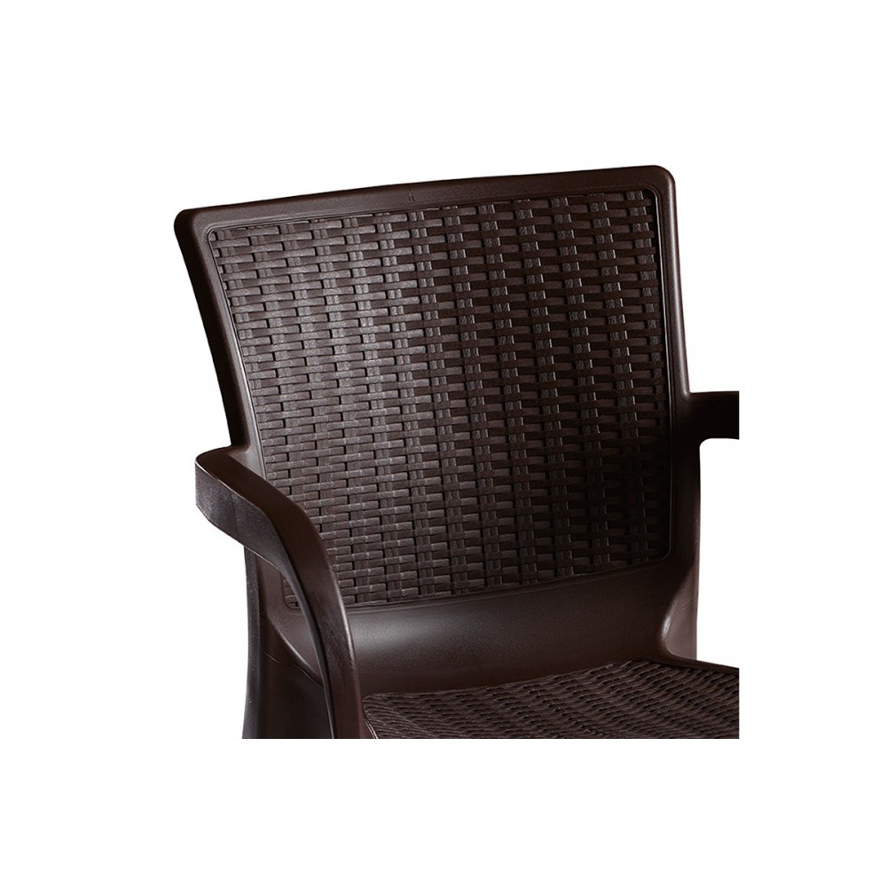 Πολυθρόνα εξωτερικού χώρου "FESTIVE" από PP σε σκούρο καφέ χρώμα 60x60x82