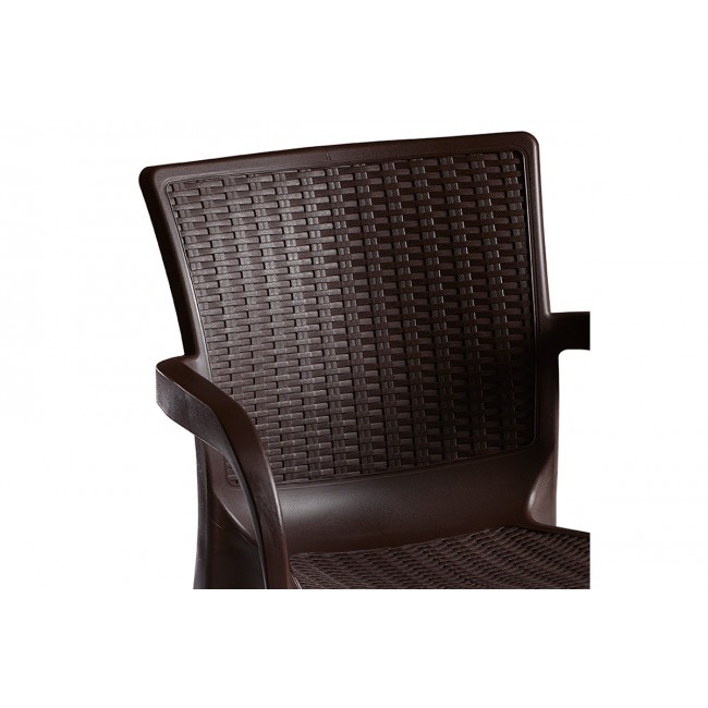 Πολυθρόνα εξωτερικού χώρου "FESTIVE" από PP σε σκούρο καφέ χρώμα 60x60x82