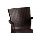 Πολυθρόνα εξωτερικού χώρου "FESTIVE" από PP σε σκούρο καφέ χρώμα 60x60x82