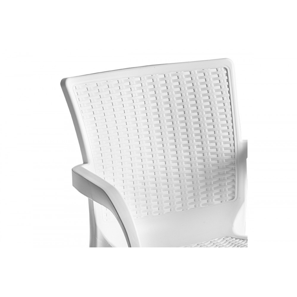 Πολυθρόνα εξωτερικού χώρου "FESTIVE" από PP σε λευκό χρώμα 60x60x82