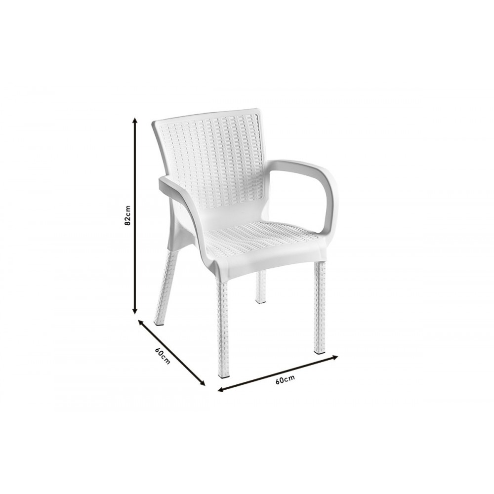 Πολυθρόνα εξωτερικού χώρου "FESTIVE" από PP σε λευκό χρώμα 60x60x82
