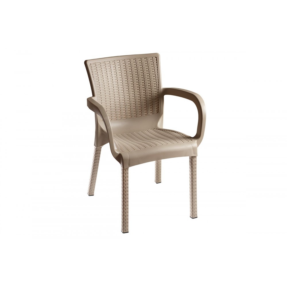 Πολυθρόνα εξωτερικού χώρου "FESTIVE" από PP σε καπουτσίνο χρώμα 60x60x82