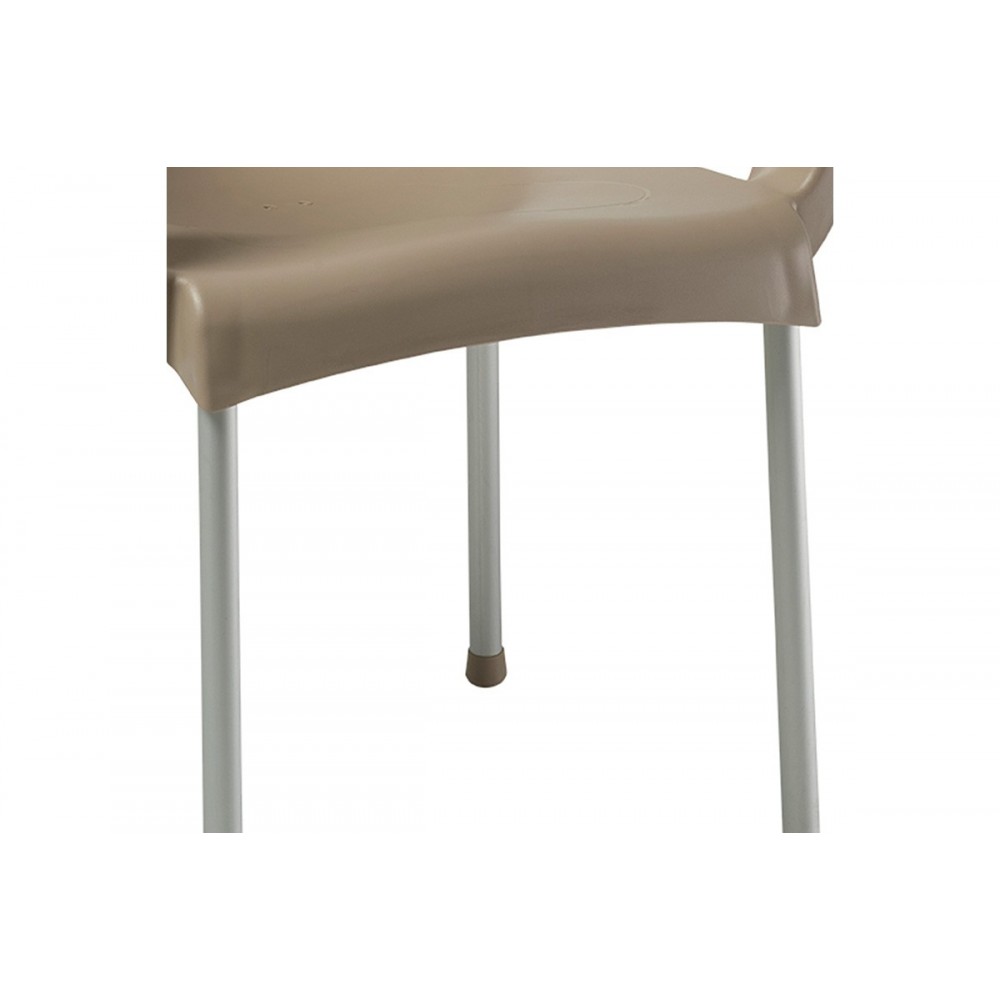 Πολυθρόνα εξωτερικού χώρου "FEAST" από PP-αλουμίνιο σε καπουτσίνο-γκρι χρώμα 59x58x81