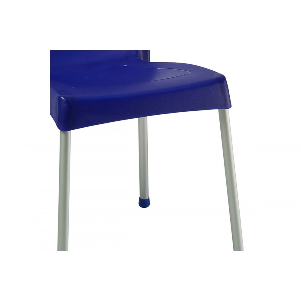 Καρέκλα εξωτερικού χώρου "CRAFTED" από PP-αλουμίνιο σε σκούρο μπλε-γκρι χρώμα 50x55x83