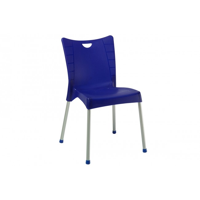 Καρέκλα εξωτερικού χώρου "CRAFTED" από PP-αλουμίνιο σε σκούρο μπλε-γκρι χρώμα 50x55x83