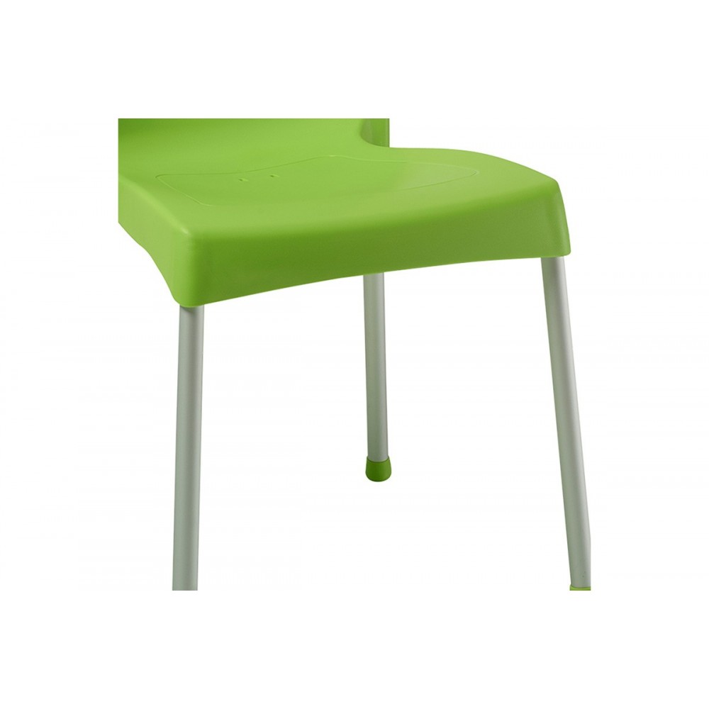 Καρέκλα εξωτερικού χώρου "CRAFTED" από PP-αλουμίνιο σε πράσινο-γκρι χρώμα 50x55x83