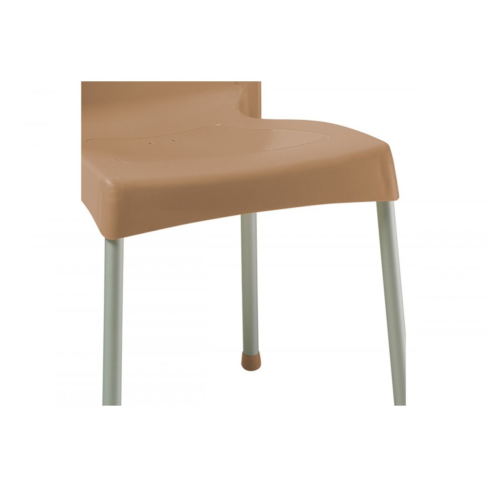 Καρέκλα εξωτερικού χώρου "CRAFTED" από PP-αλουμίνιο σε καπουτσίνο-γκρι χρώμα 50x55x83