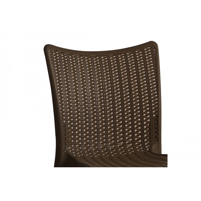 Καρέκλα εξωτερικού χώρου "CONFIDENT" από PP σε σκούρο καφέ χρώμα 50x55x83