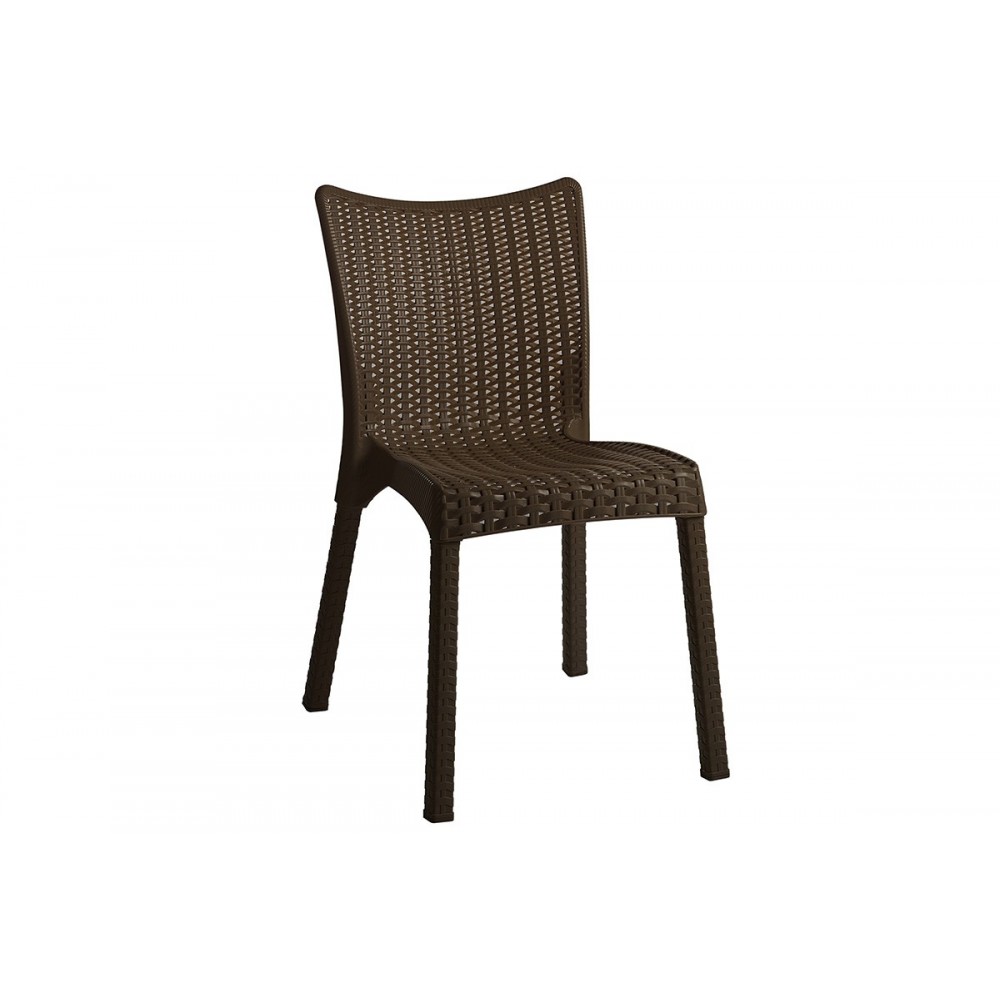 Καρέκλα εξωτερικού χώρου "CONFIDENT" από PP σε σκούρο καφέ χρώμα 50x55x83