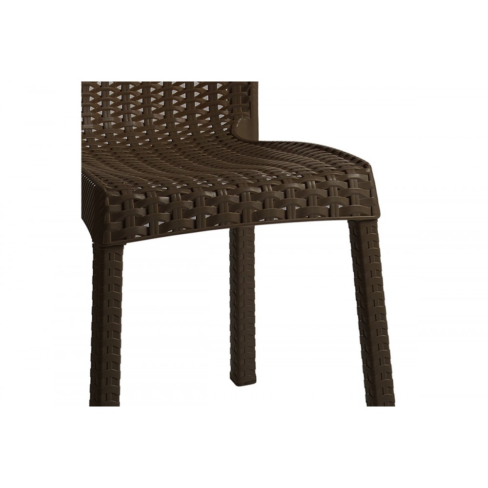Καρέκλα εξωτερικού χώρου "CONFIDENT" από PP σε σκούρο καφέ χρώμα 50x55x83