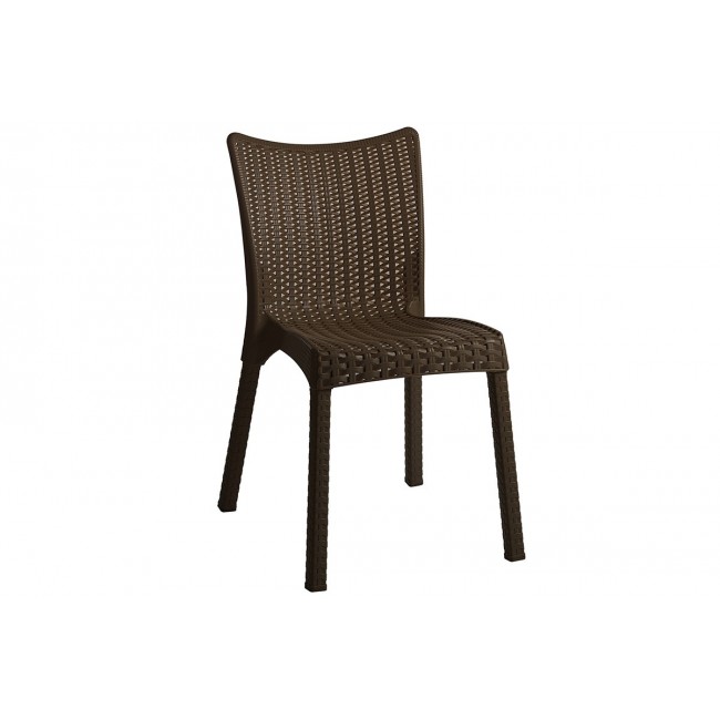 Καρέκλα εξωτερικού χώρου "CONFIDENT" από PP σε σκούρο καφέ χρώμα 50x55x83