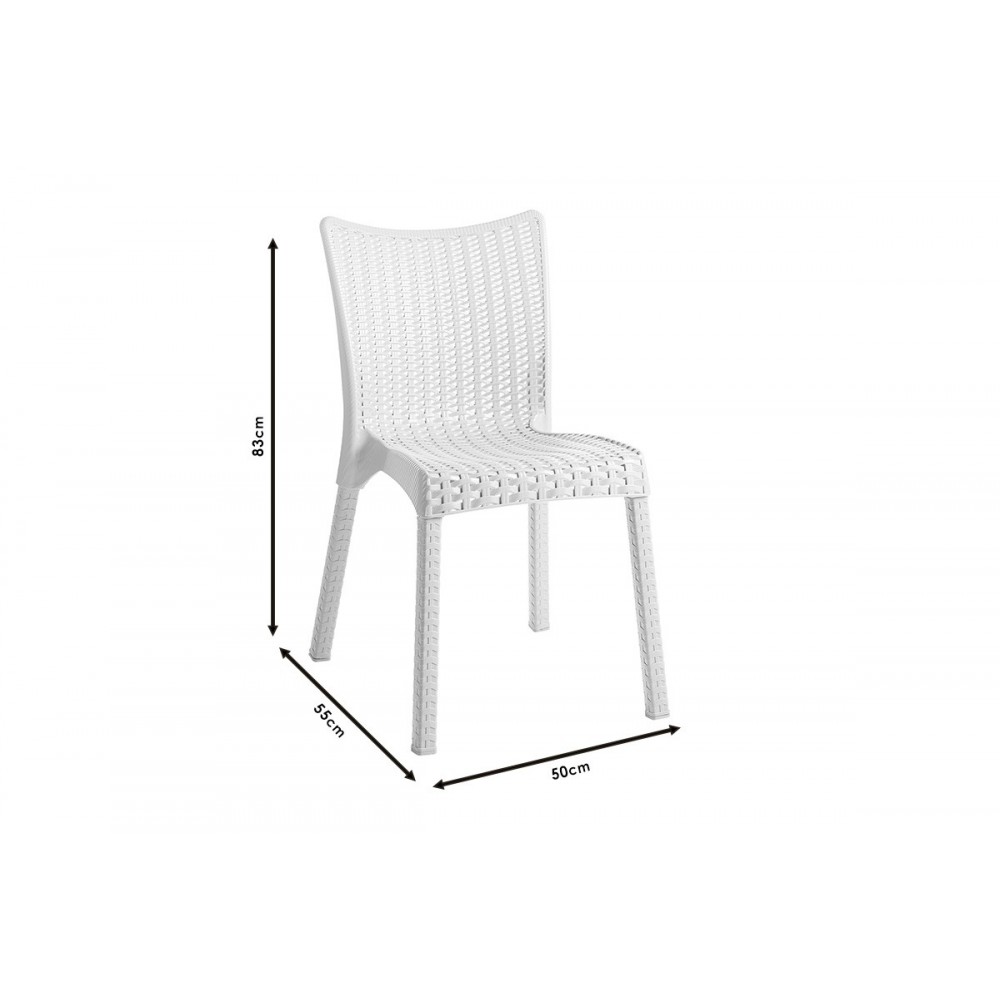 Καρέκλα εξωτερικού χώρου "CONFIDENT" από PP σε λευκό χρώμα 50x55x83