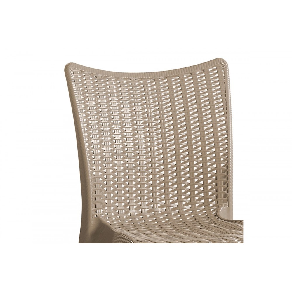 Καρέκλα εξωτερικού χώρου "CONFIDENT" από PP σε καπουτσίνο χρώμα 50x55x83