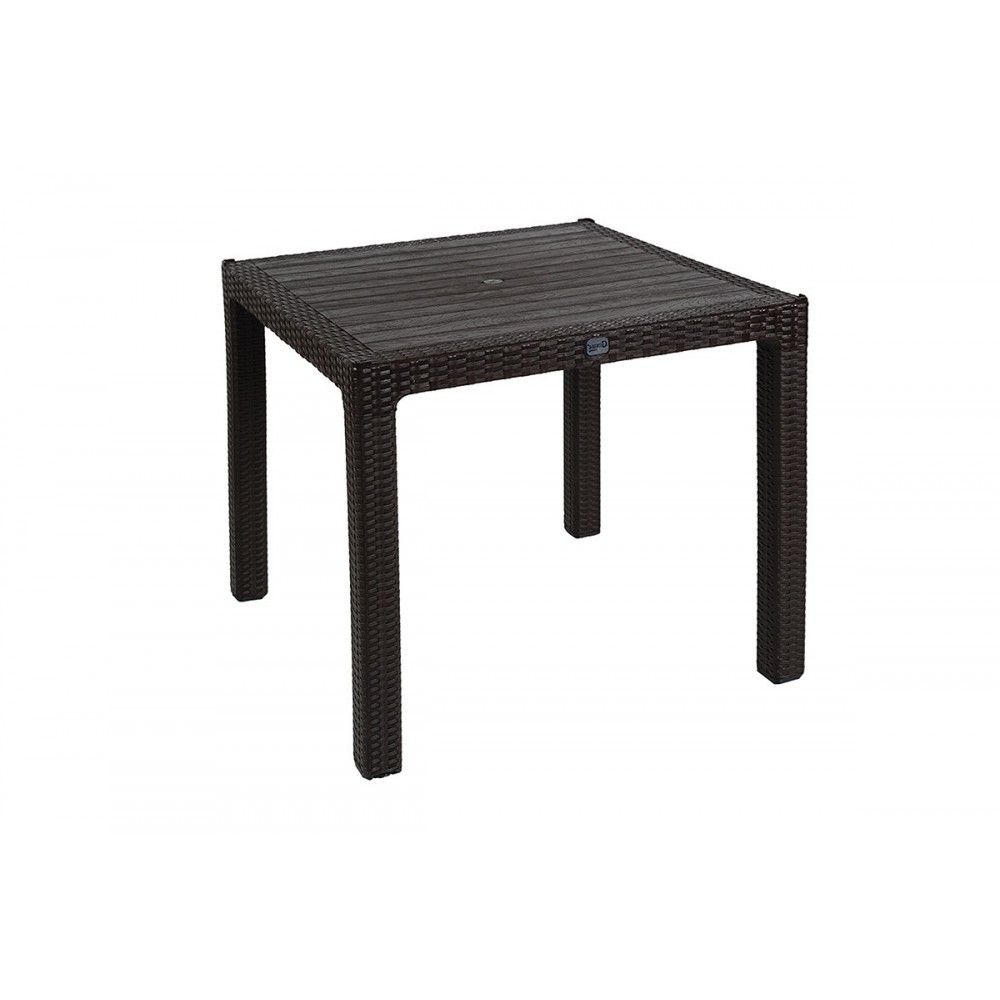 Τραπέζι εξωτερικού χώρου "EXPLORE" από PP σε καφέ χρώμα 90x90x73.5