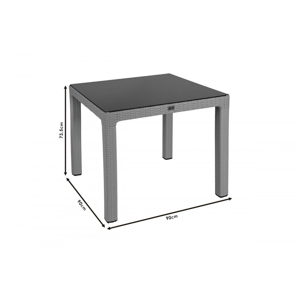 Τραπέζι εξωτερικού χώρου "EXPLORE" από PP σε καφέ χρώμα 90x90x73.5
