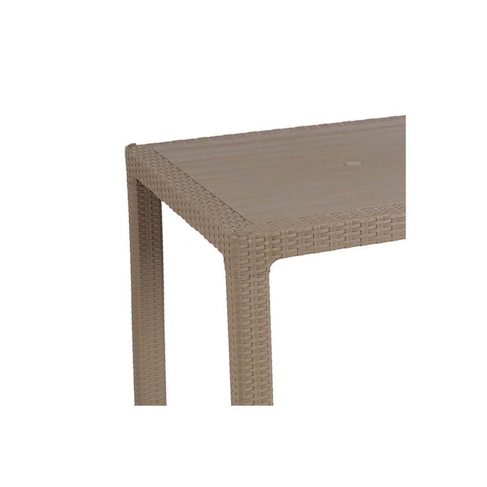 Τραπέζι "EXPLORE" από PP σε χρώμα καπουτσίνο 90x90x73.5