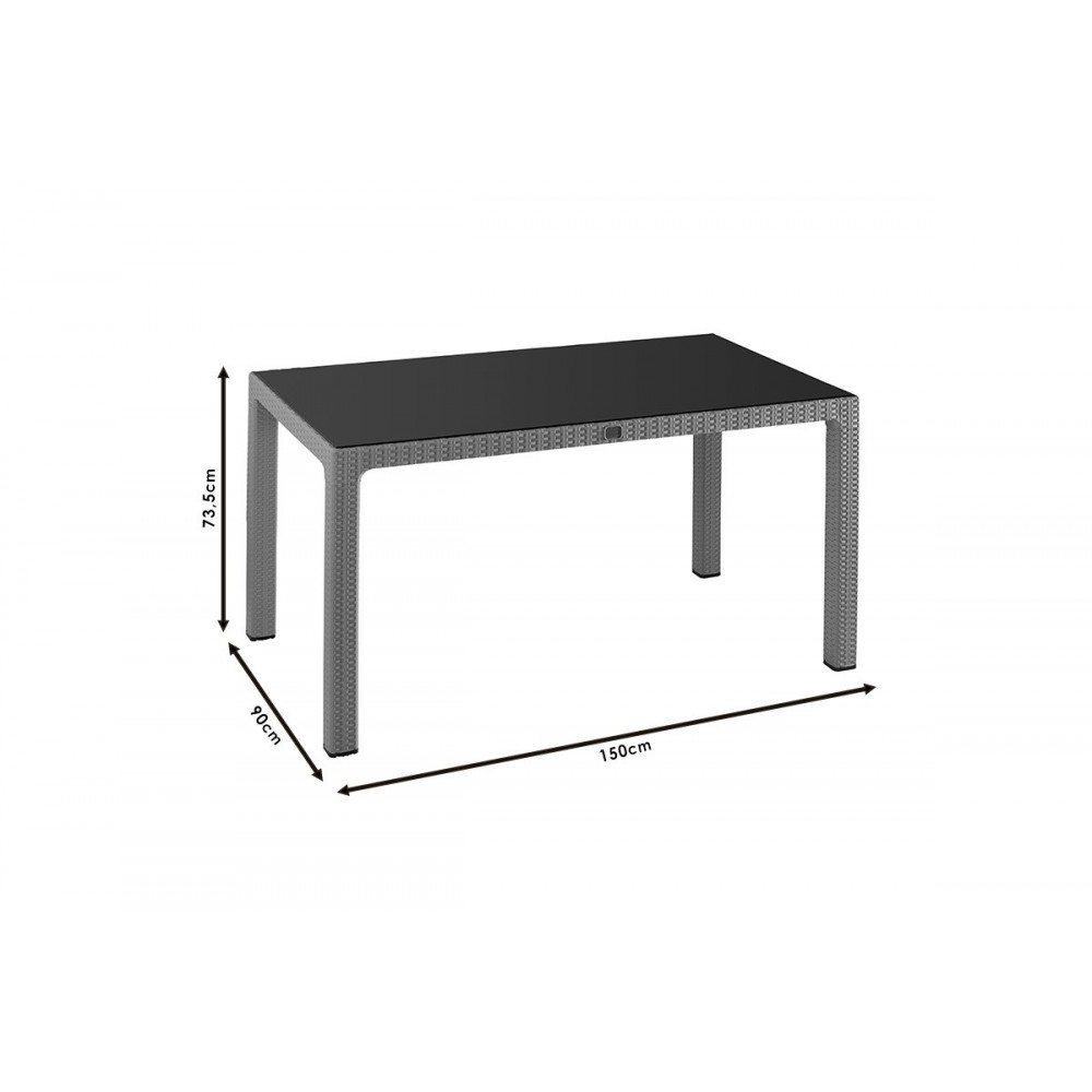 Τραπέζι εξωτερικού χώρου "EXPLORE" από PP σε καπουτσίνο χρώμα 150x90x73.5