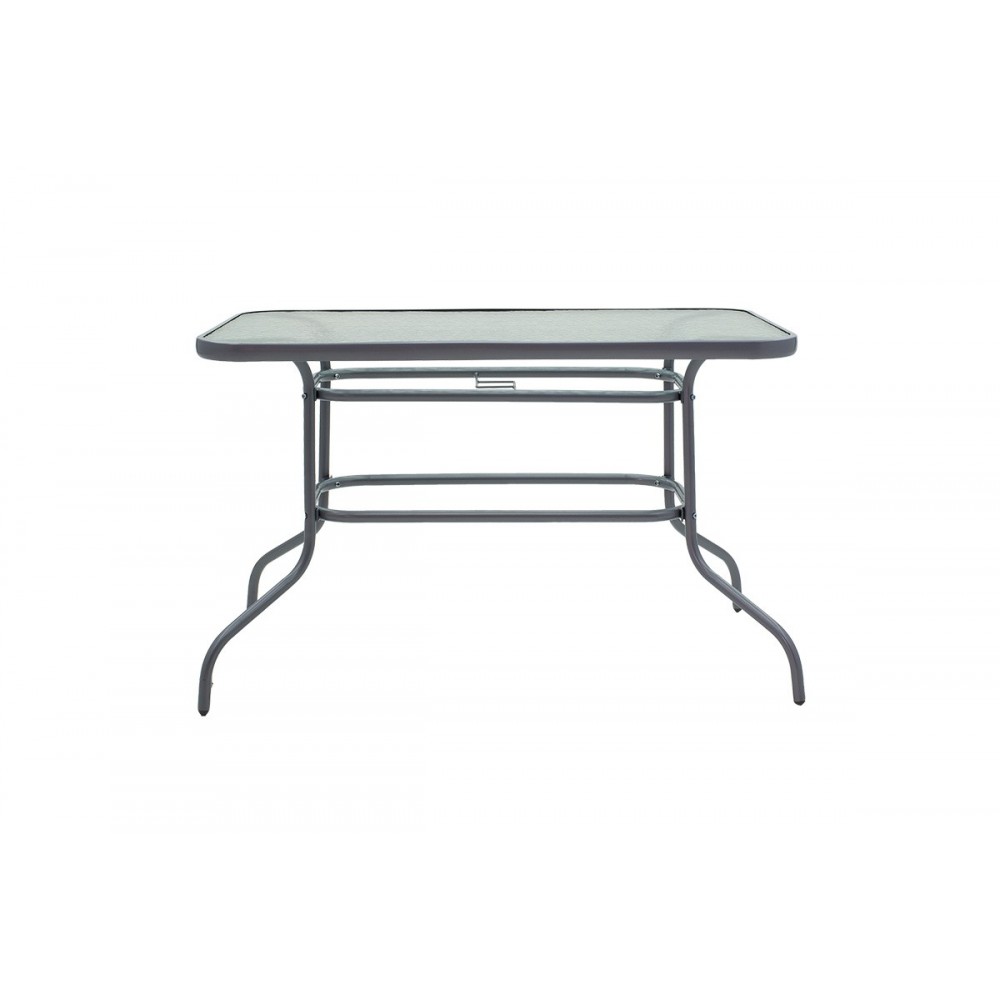 Τραπέζι εξωτερικού χώρου "VALOR" από μέταλλο-γυαλί σε ανθρακί χρώμα 110x60x70