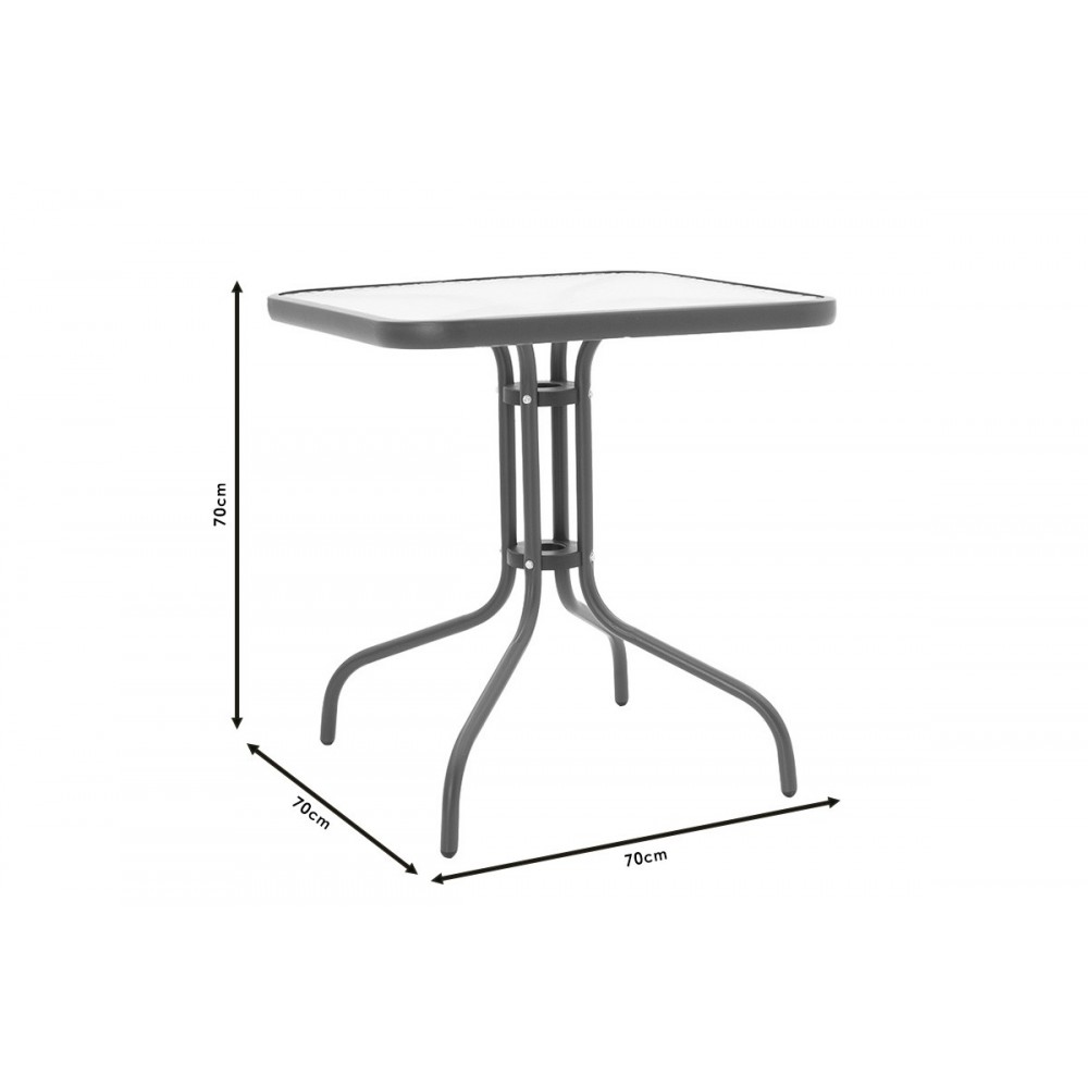 Τραπεζαρία κήπου "WATSON-CALAN" από μέταλλο-ύφασμα σε καφέ χρώμα 70x70x70