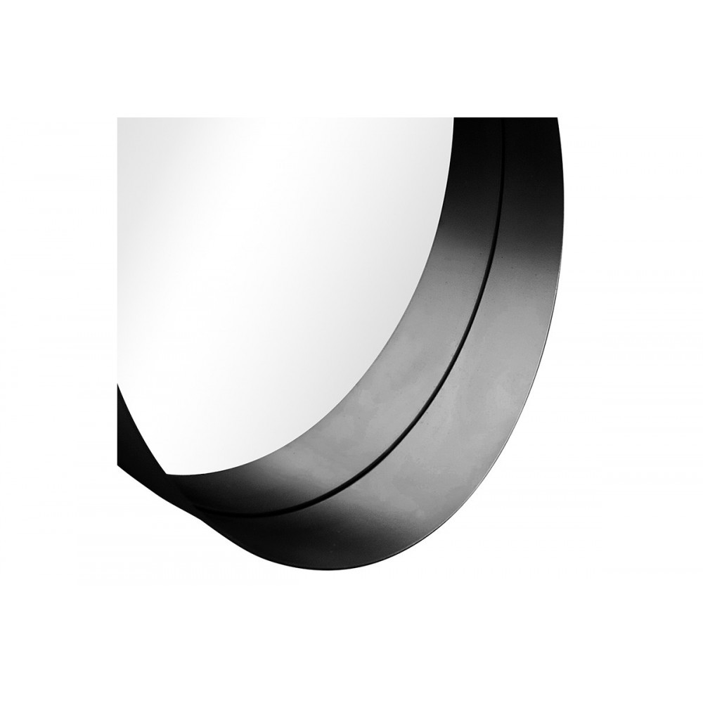 Καθρέπτης "ROUND 3" από μέταλλο σε χρώμα μαύρο Φ50