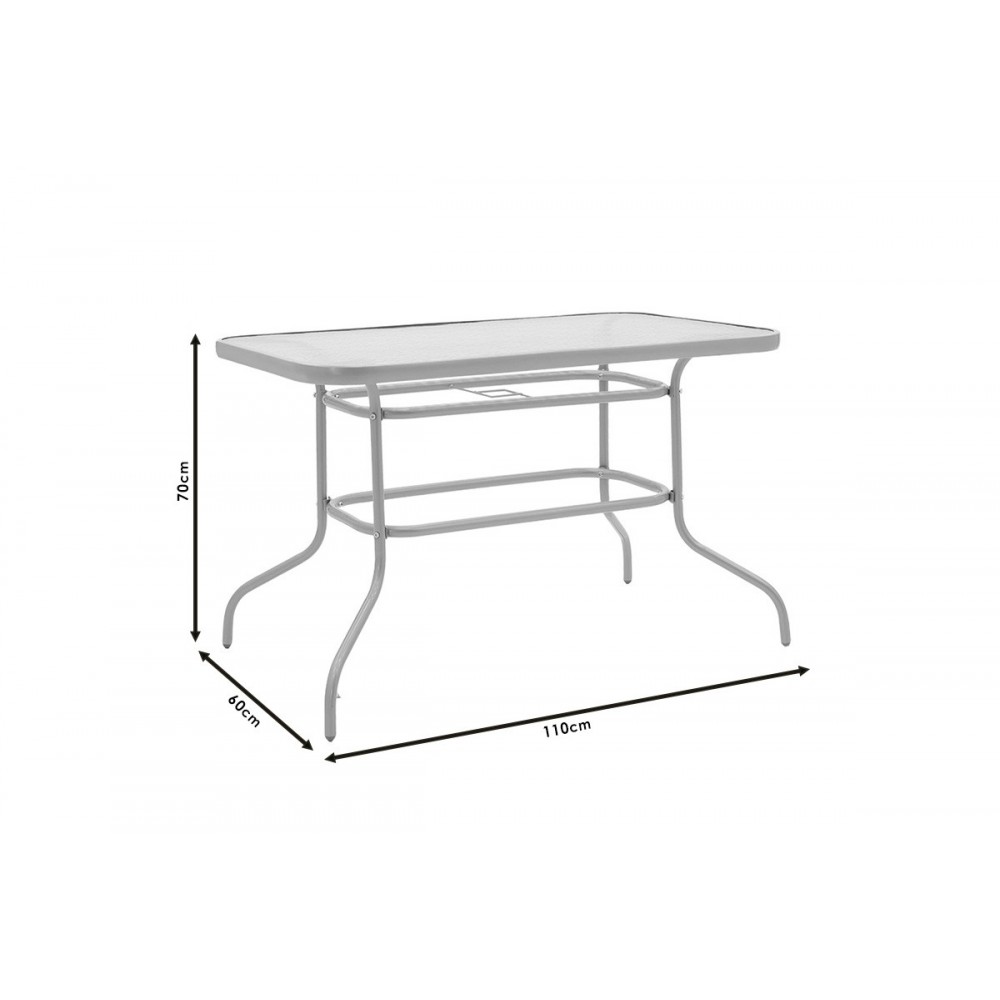 Τραπεζαρία κήπου "VALOR-CALAN" από μέταλλο-ύφασμα σε καφέ χρώμα 110x60x70