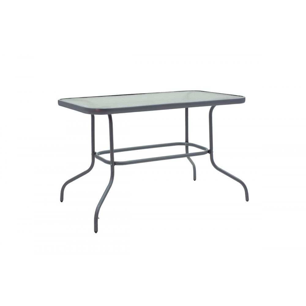 Τραπεζαρία κήπου "VALOR-CALAN" από μέταλλο-ύφασμα σε ανθρακί χρώμα 110x60x70