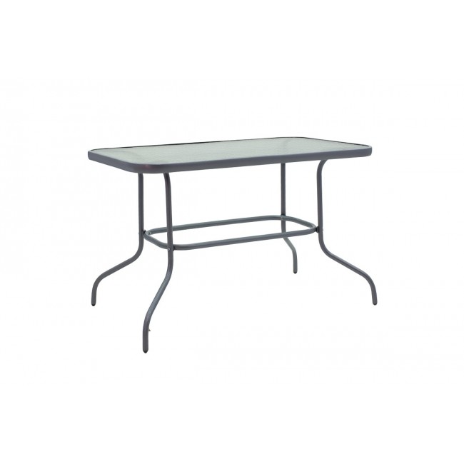 Τραπεζαρία κήπου "VALOR-CALAN" από μέταλλο-ύφασμα σε ανθρακί χρώμα 110x60x70