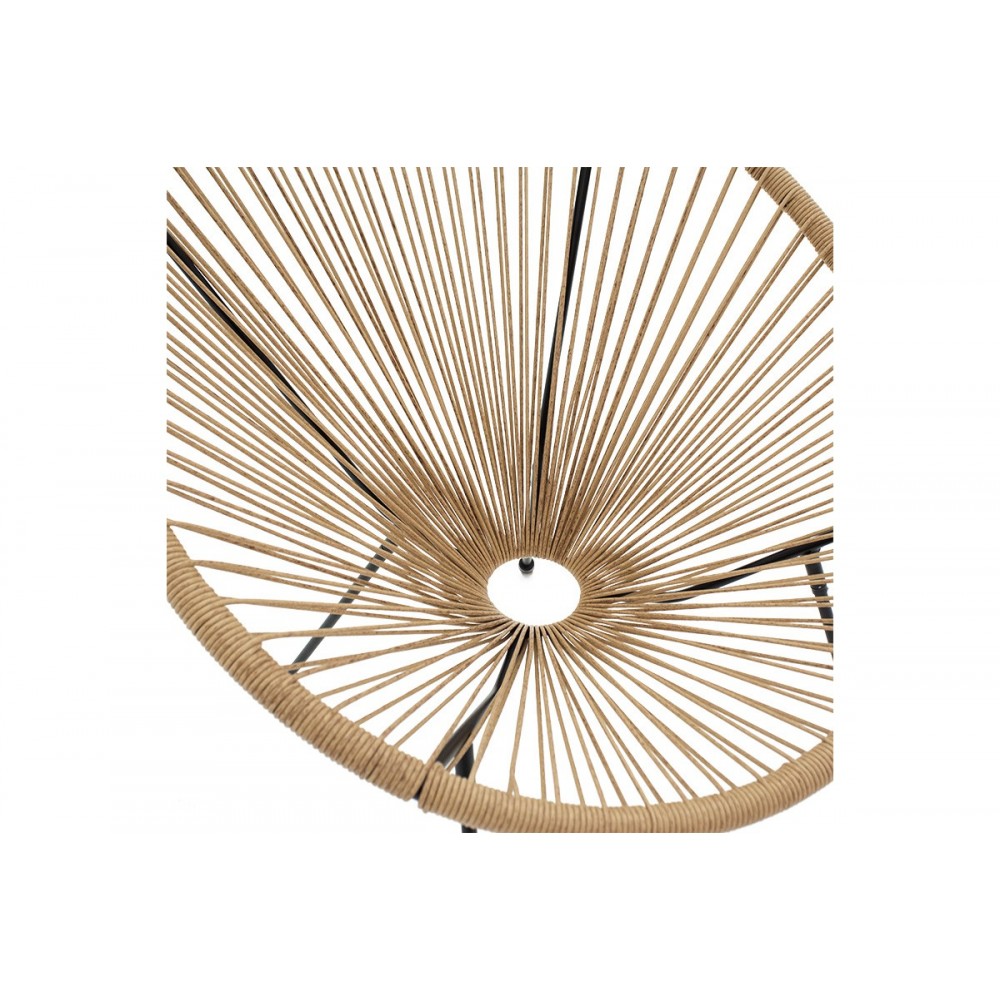 Πολυθρόνα κήπου "ACAPULCO" από μέταλλο-PE σε χρώμα μαύρο-φυσικό 72x77x85