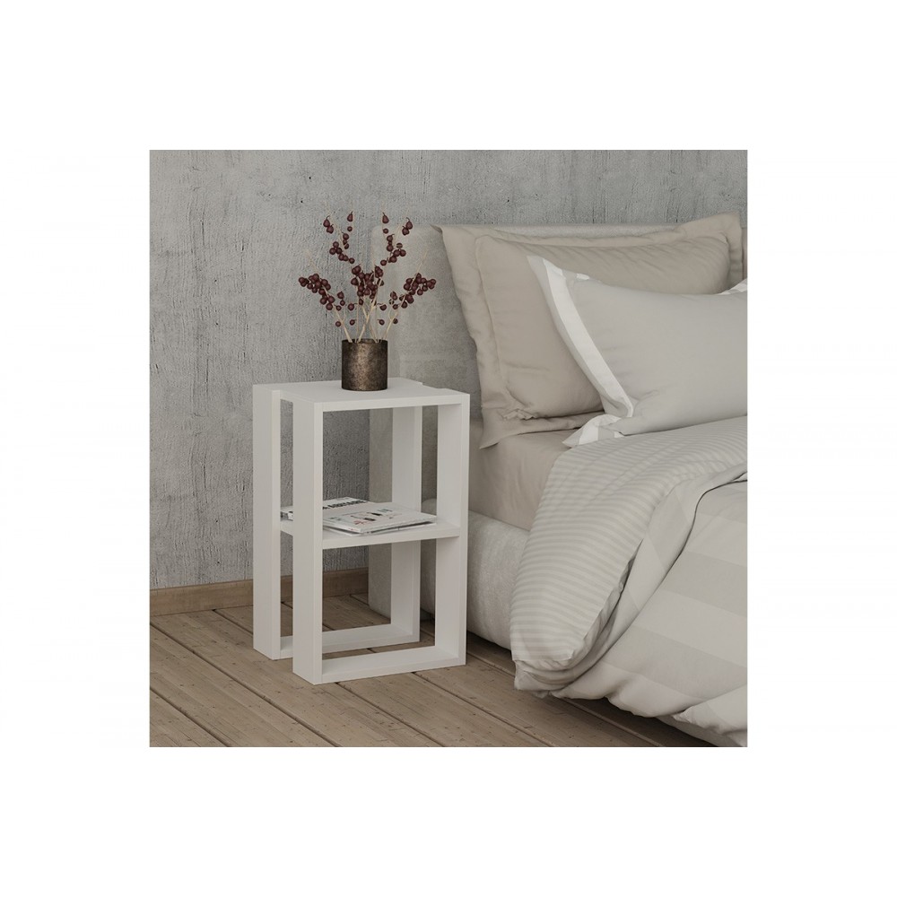 Κομοδίνο "PASSION" σε χρώμα λευκό 34x30x55