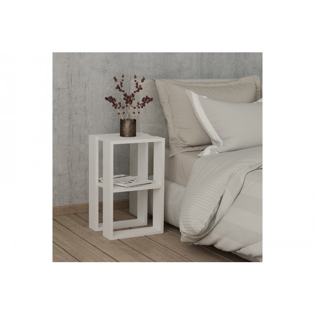 Κομοδίνο "PASSION" σε χρώμα λευκό 34x30x55