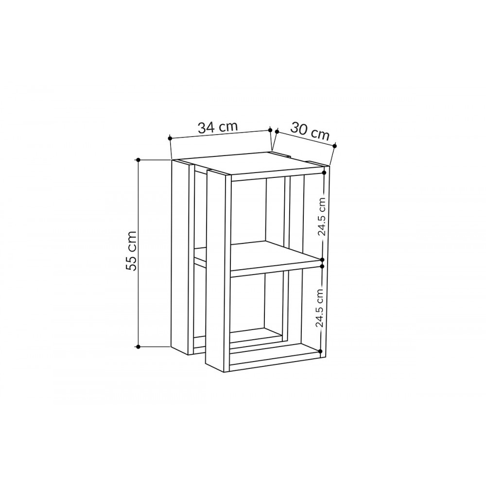 Κομοδίνο "PASSION" σε χρώμα λευκό 34x30x55