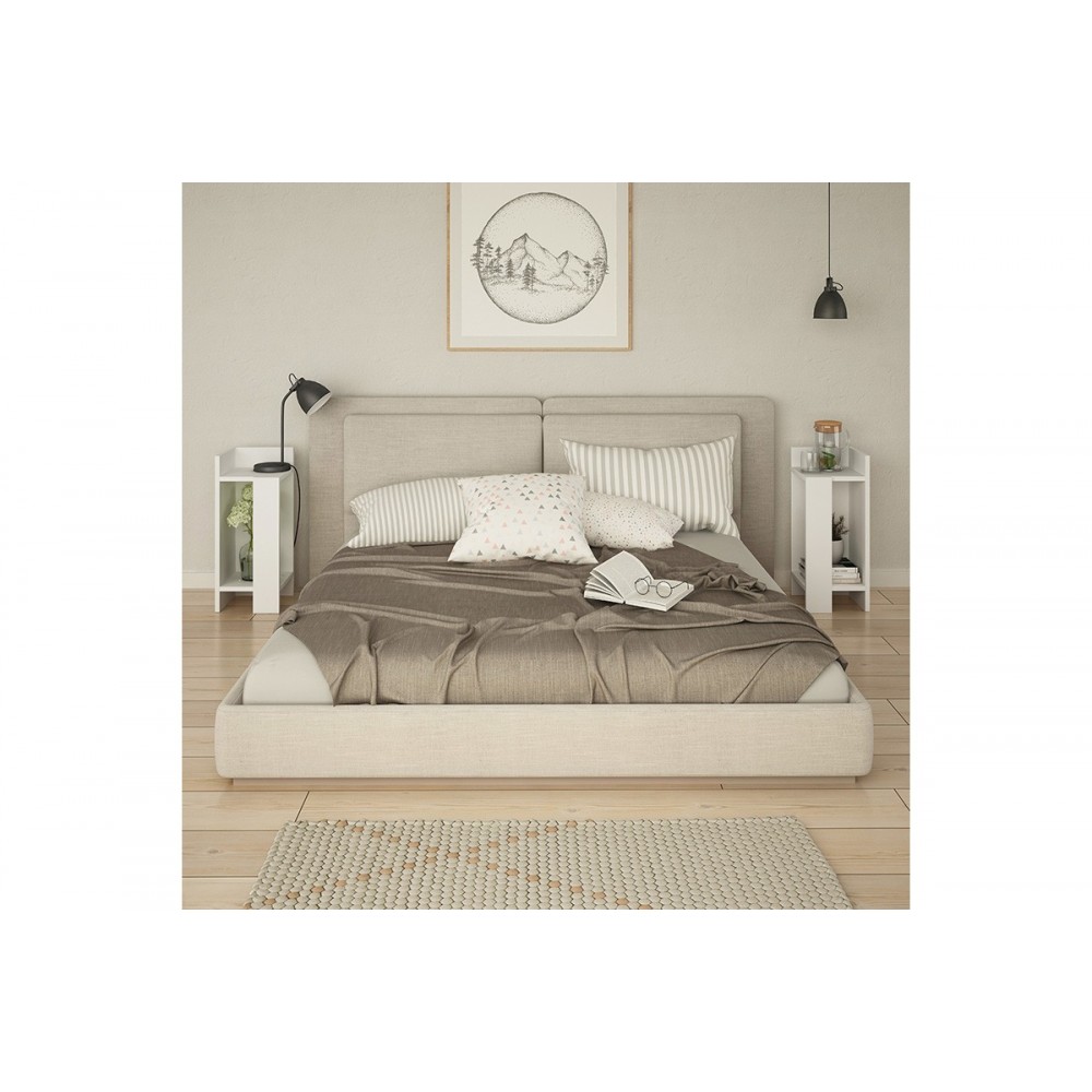 Κομοδίνο "IMMERSE" σετ 2τεμ σε χρώμα λευκό 27x25x60