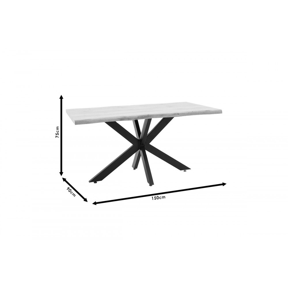 Τραπέζι "GILMAN" σε χρώμα σονόμα/μαύρο 150x90x75