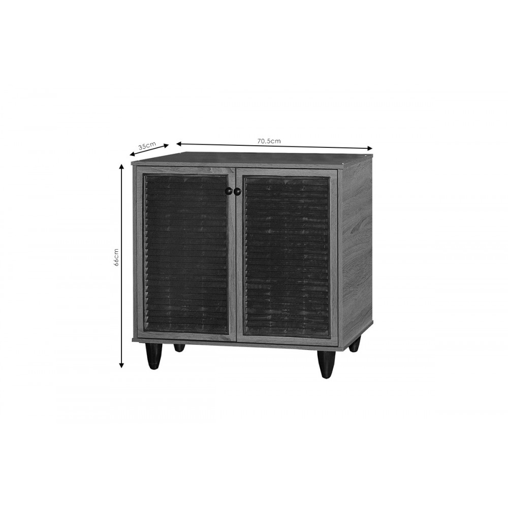 Παπουτσοθήκη "RONAN" σε χρώμα καρυδί/μαύρο 70.5x35x66