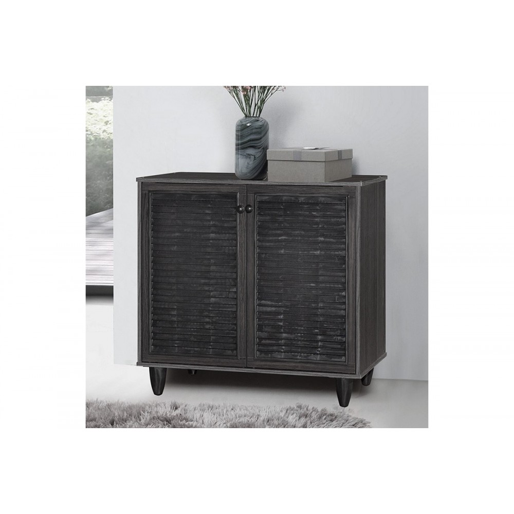 Παπουτσοθήκη "RONAN" σε χρώμα βέγγε/μαύρο 70.5x35x66