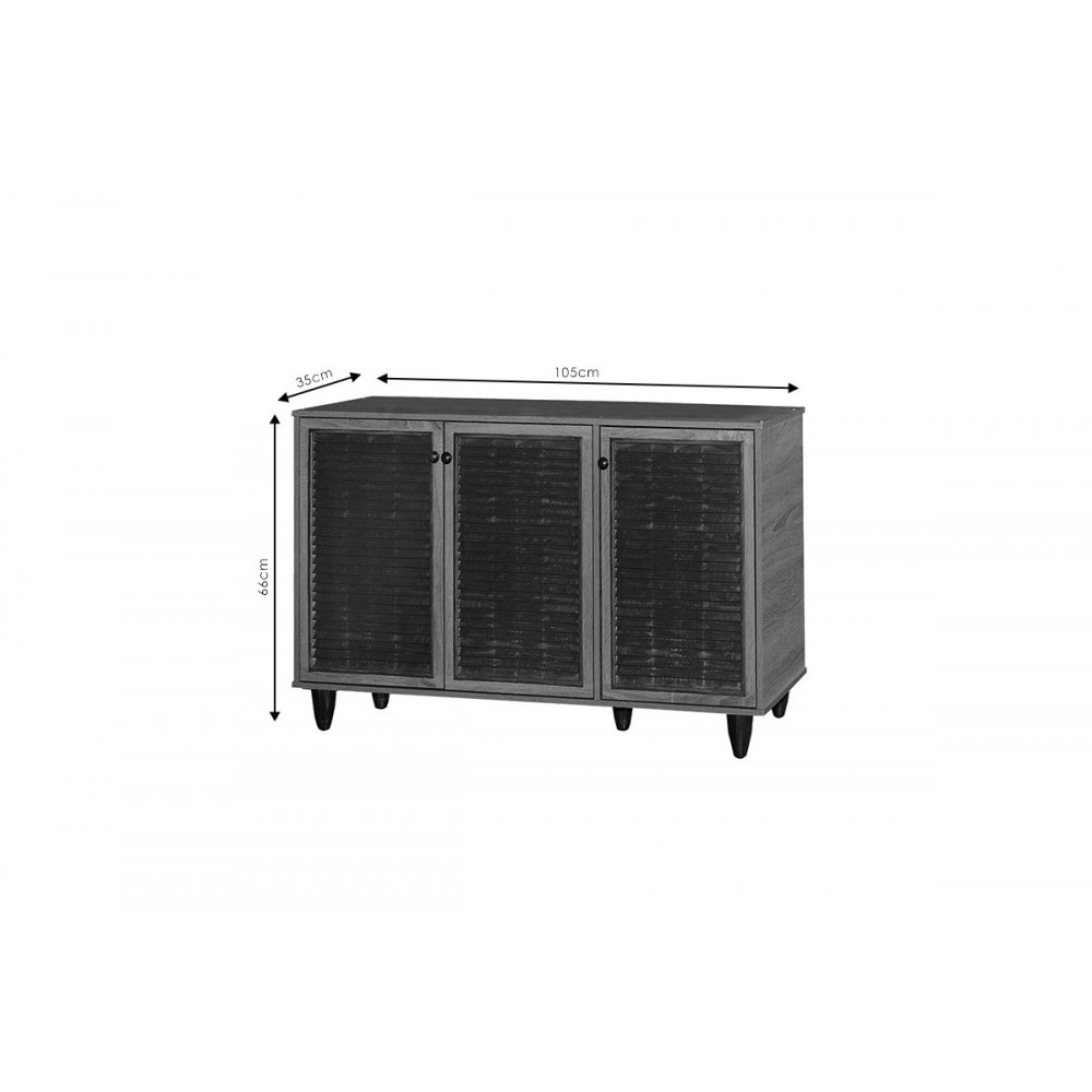 Παπουτσοθήκη "RONAN" σε χρώμα καρυδί/μαύρο 105x35x66