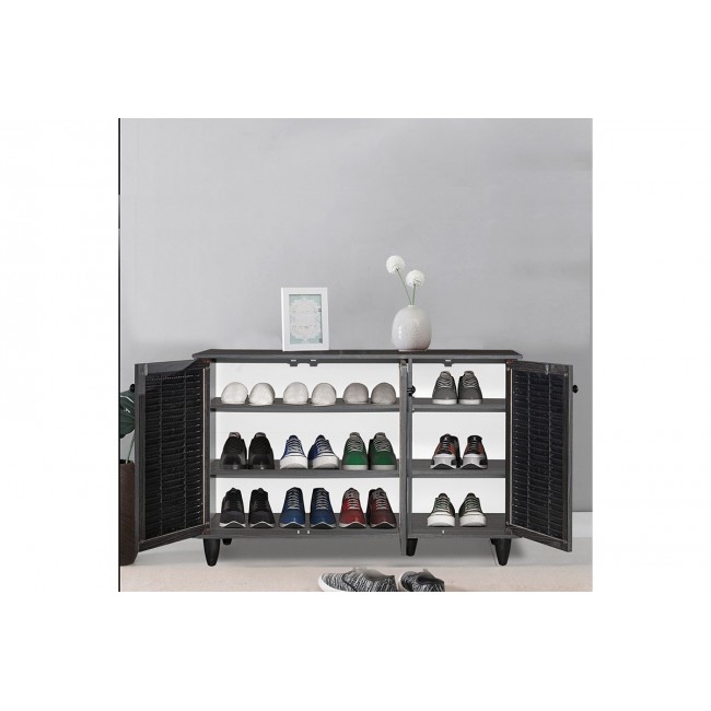 Παπουτσοθήκη "RONAN" σε χρώμα βέγγε/μαύρο 105x35x66