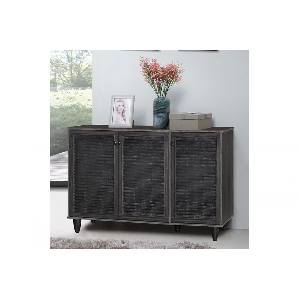 Παπουτσοθήκη "RONAN" σε χρώμα βέγγε/μαύρο 105x35x66