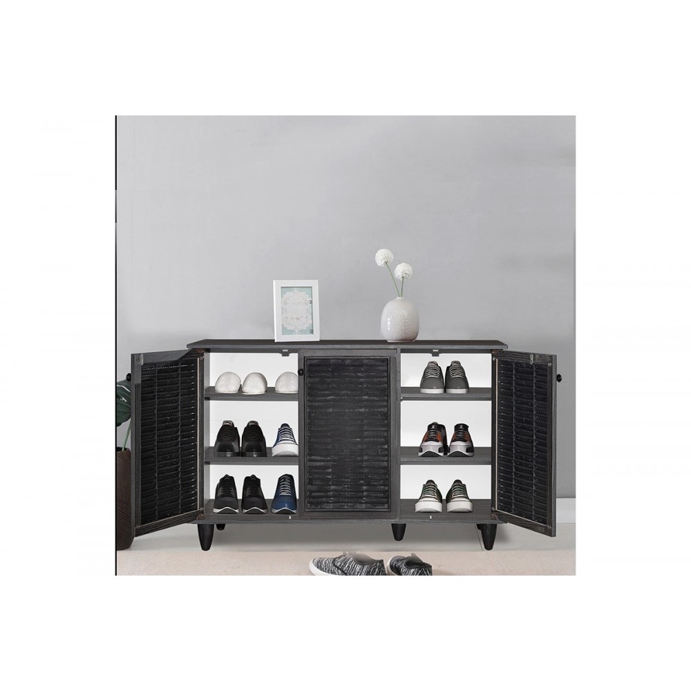 Παπουτσοθήκη "RONAN" σε χρώμα βέγγε/μαύρο 105x35x66