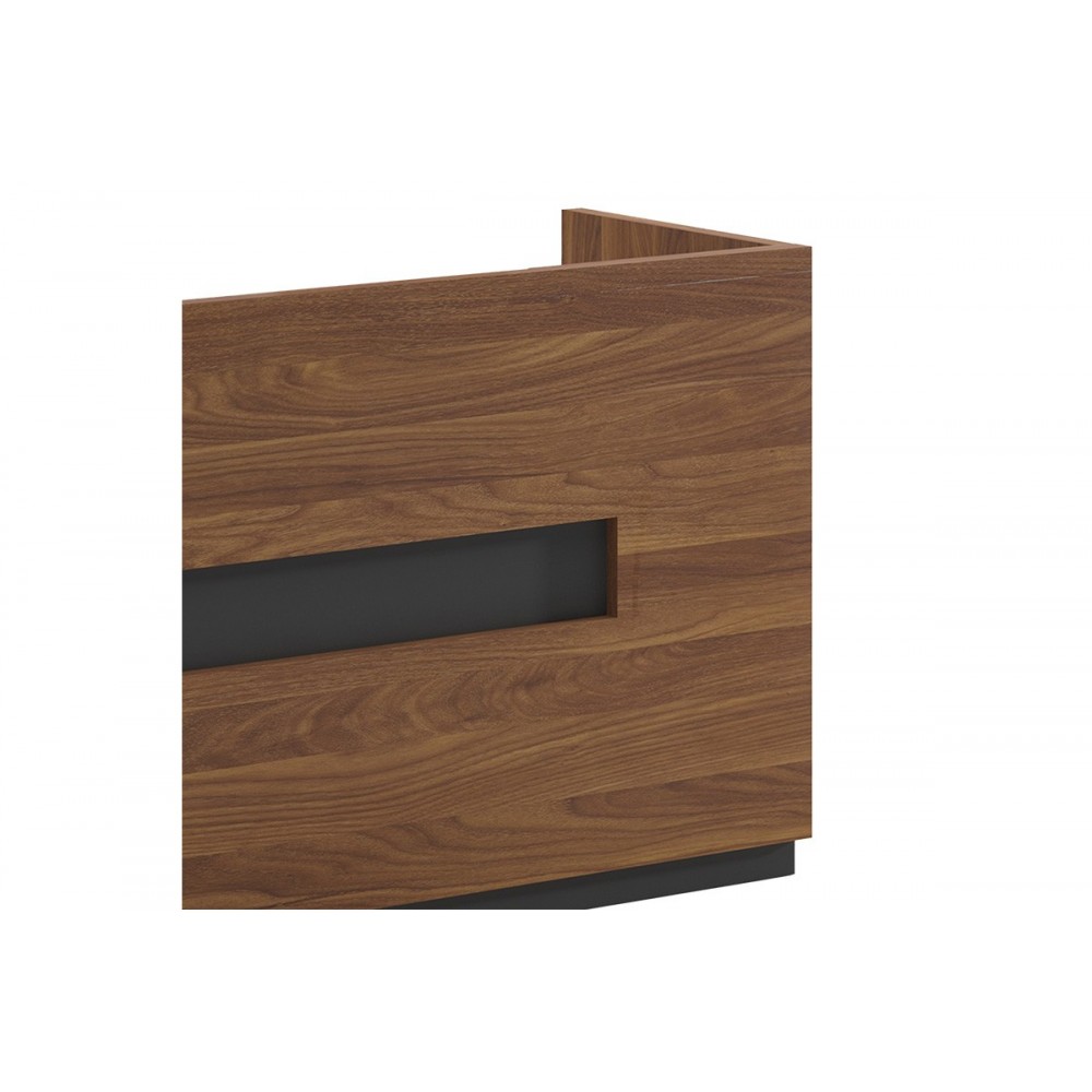 Γραφείο reception "OSCAR" σε χρώμα καρυδί/ανθρακί 180x65x76