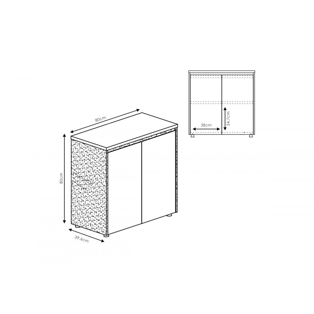 Ντουλάπι "OSCAR" σε χρώμα καρυδί/ανθρακί 80x40x80
