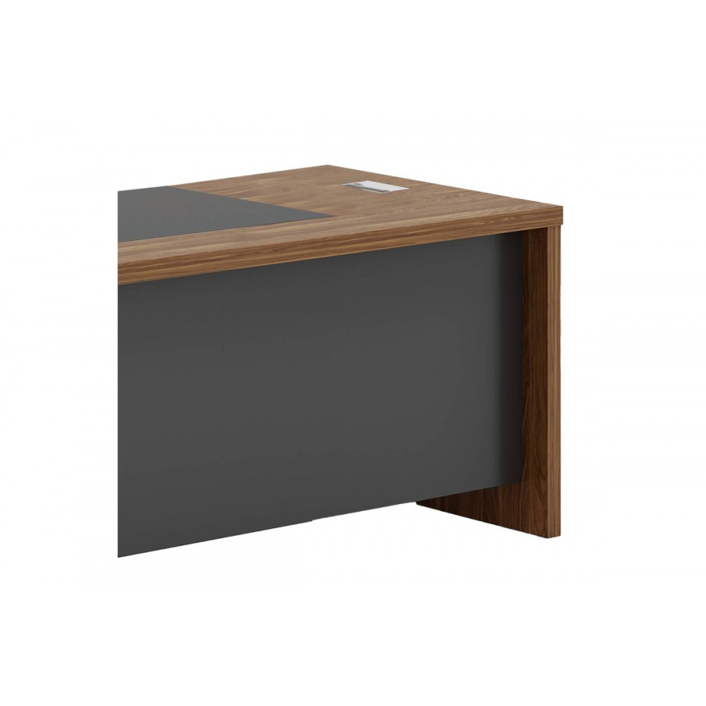 Γραφείο "OSCAR" αναστρέψιμη γωνία σε χρώμα καρυδί/ανθρακί 200x100x76/88,6x40x76