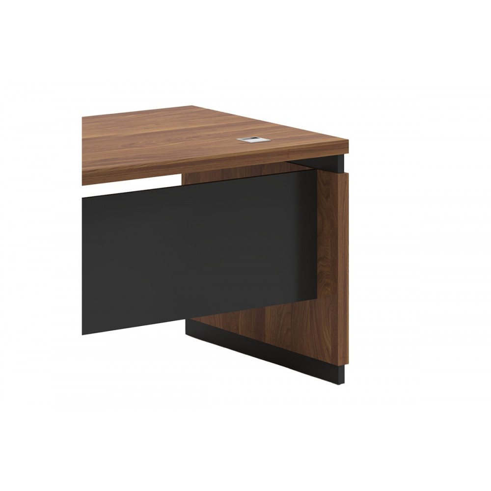 Γραφείο "OSCAR" αναστρέψιμη γωνία σε χρώμα καρυδί/ανθρακί 180x90x76/80x45x76