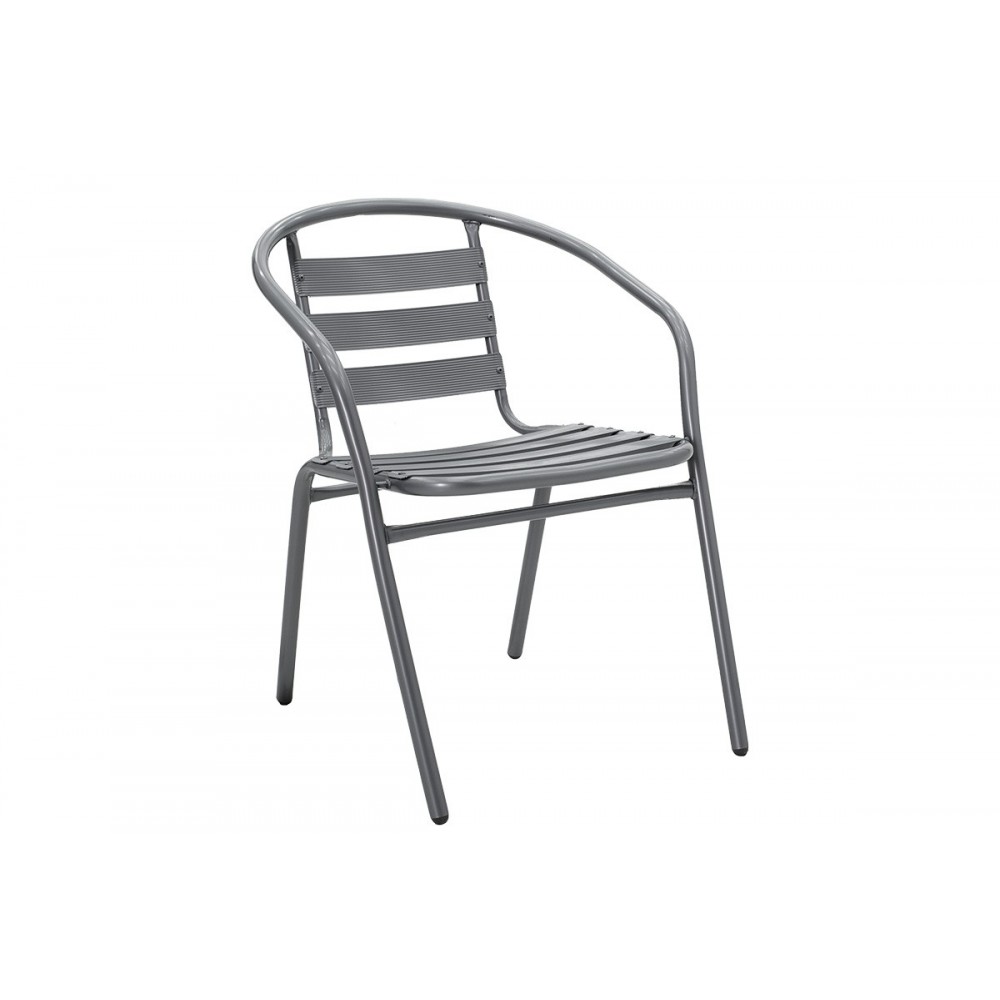 Πολυθρόνα κήπου "TADE" από μέταλλο σε ανθρακί χρώμα 54x58x73