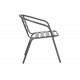 Πολυθρόνα κήπου "TADE" από μέταλλο σε ανθρακί χρώμα 54x58x73