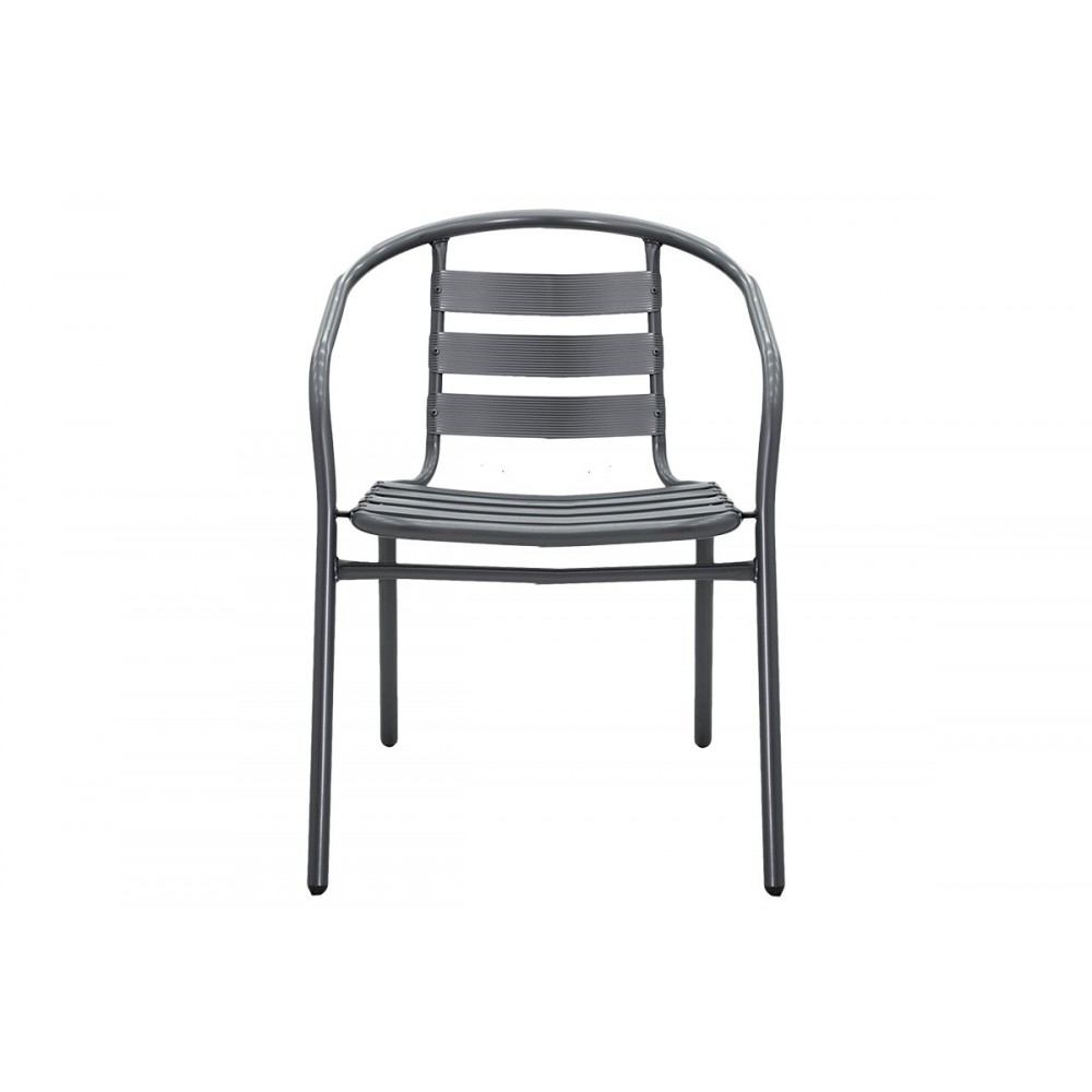 Πολυθρόνα κήπου "TADE" από μέταλλο σε ανθρακί χρώμα 54x58x73