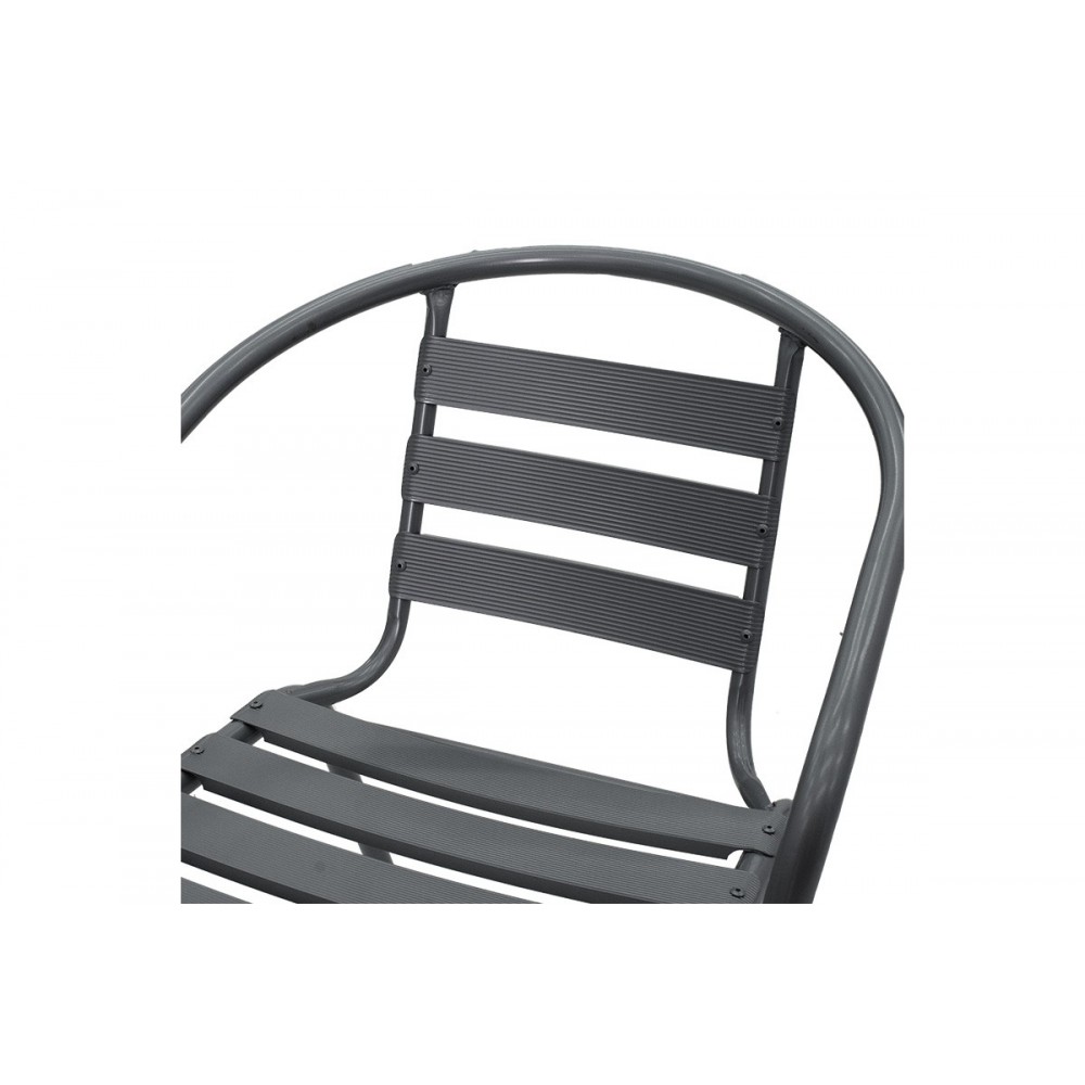 Πολυθρόνα κήπου "TADE" από μέταλλο σε ανθρακί χρώμα 54x58x73