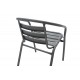 Πολυθρόνα κήπου "TADE" από μέταλλο σε ανθρακί χρώμα 54x58x73