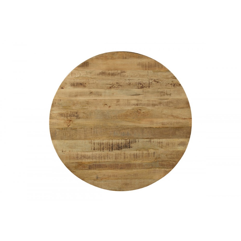 Τραπέζι "ROYALTY" από ξύλο/μέταλλο σε χρώμα καρυδί/μαύρο Φ150x77